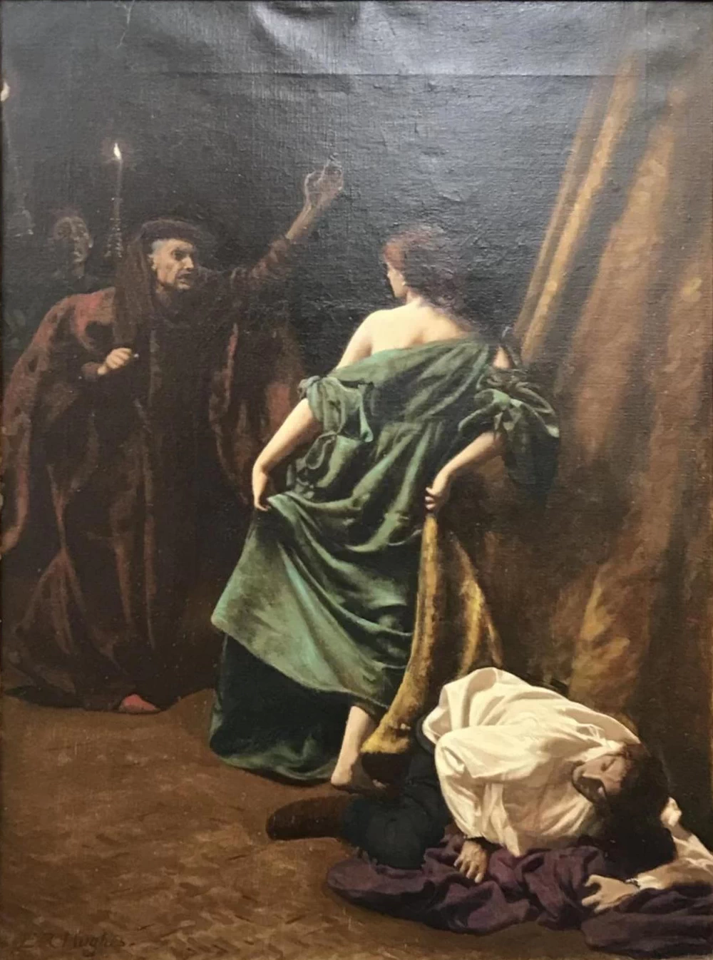 La donna nasconde un uomo dietro le tende quando viene affrontata